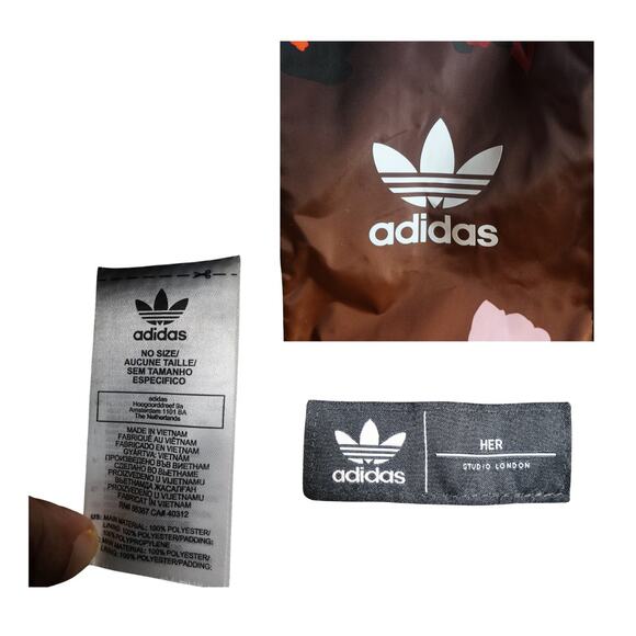 Adidas Nylon Tote Bag Originals HER Studio London Shopper Gorpcore Dark Floral - Picture 3 of 12